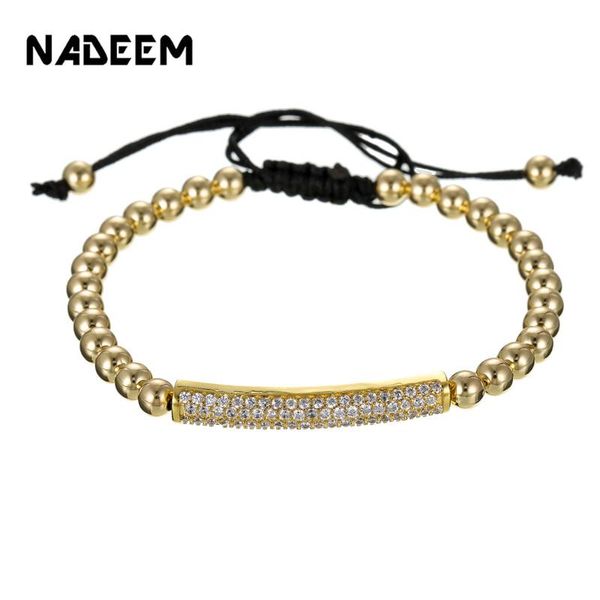 

charm bracelets brilliant pave zirconia cz gold chain for women men handmade fashion wedding tube bracelet jewelry, Golden;silver