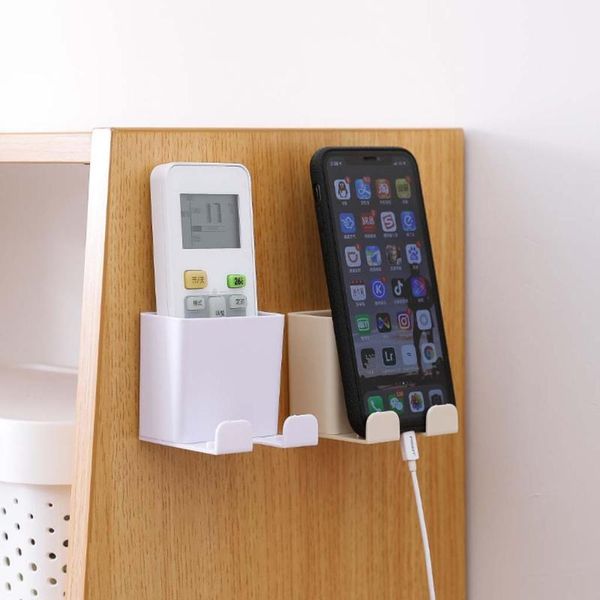 

hanging remote controller mobile phone bracket storage box no hole switch shelf bathroom organizer kitchen holder #25 bottles & jars
