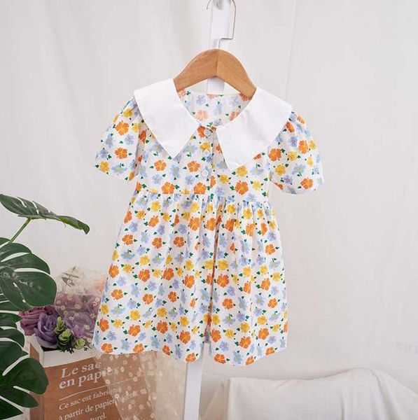 

mihkalev turn down collar children dresses for kids clothes girls print princess 2-7y baby girl party dress wear girl's, Red;yellow