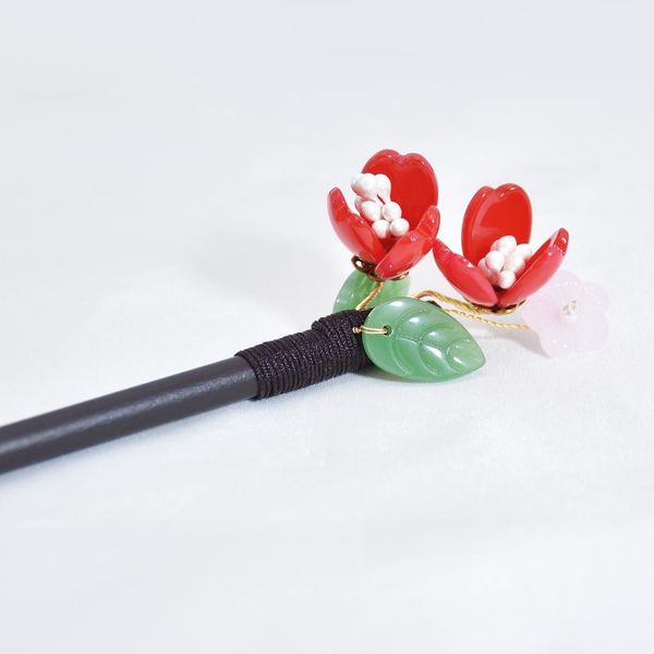 

hair clips & barrettes chinese hanfu dress wooden hairpin stick classical tassel stepping handmade fork ornament headdress, Golden;silver