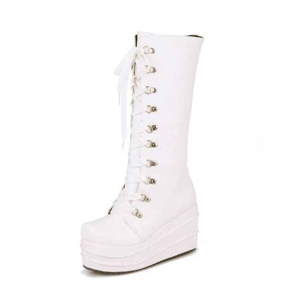 

boots zipper muffin leisure high woman season size, Black