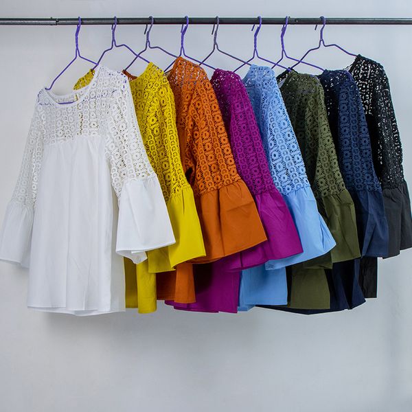 

korean cotton shirt women's long sleeve loose lantern all over white in autumn
