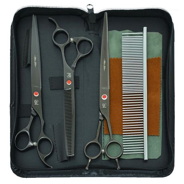 

8" professional pets cutting scissors curved tesoura dog thinning shears japan 440c animal grooming cat trimmers b0044a1