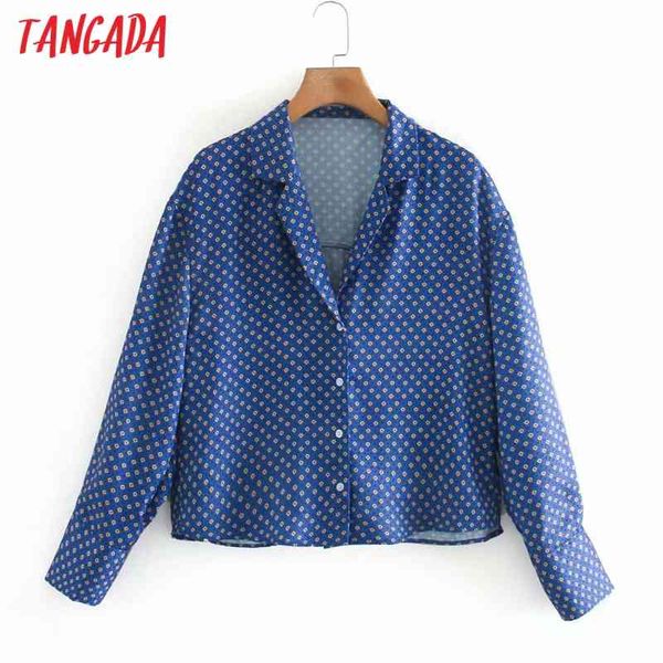 

women oversized flowers print crop long sleeve chic female short blouse shirt xn162 210416, White