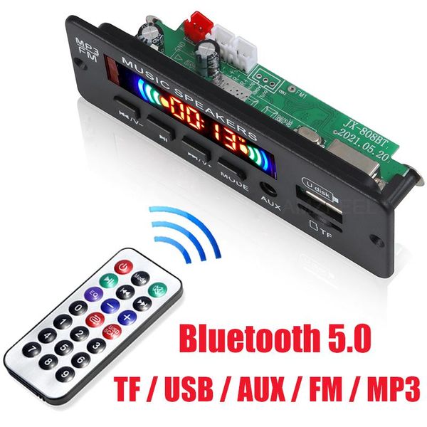 

& mp4 players 2*3w mp3 6-12v bluetooth decoder board module support usb tf fm radio wireless player car audio recording