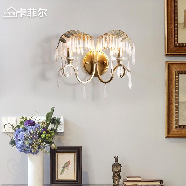 

wall lamp american bedroom bedside country french creative personality living room crystal