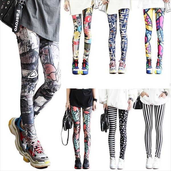 

fashion cotton pants leopard print women legging brown high waist clothing, Black