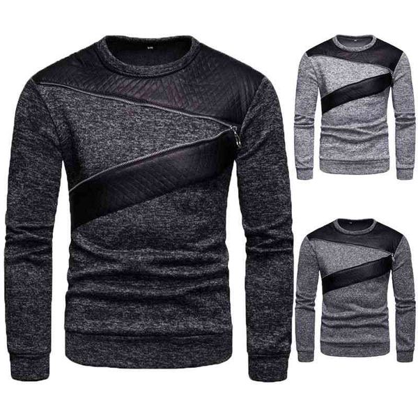 

men's autumn and winter new youth round neck sweater pullover slim bottomed shirt, Black