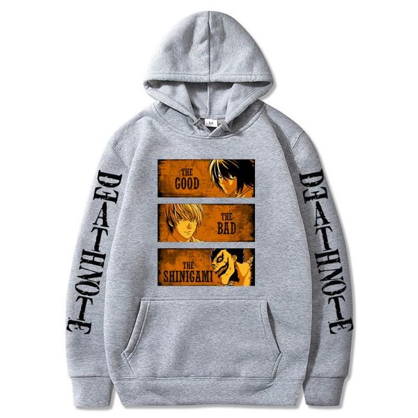 

men's hoodies & sweatshirts anime death note kira  ryuk men funny japanese hip hop streetwear harajuku graphic male, Black