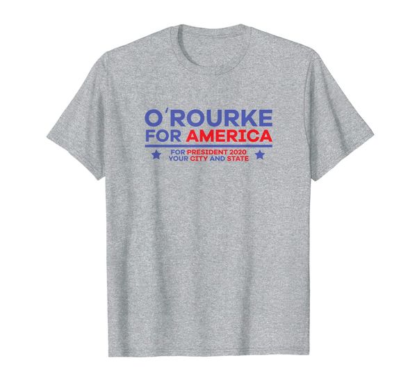 

o'rourke for america for president 2020 usa democrat party t-shirt, White;black