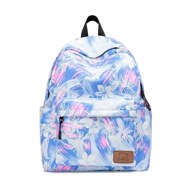 

2021 new canvas female student bag korean student waterproof printing simple backpack