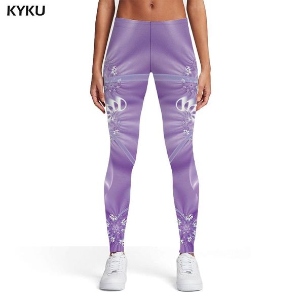 

women's leggings kyku flower women art leggins purple sport womens pants casual bodybuilding skinny ladies, Black