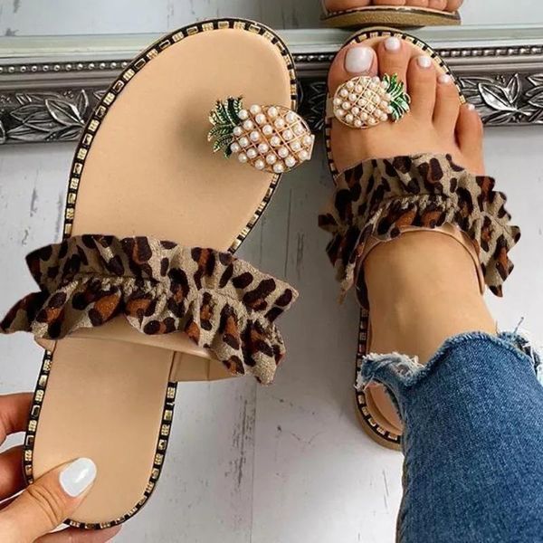 

women pearl flowers flats slippers woman casual flip flops appliques flat shoes plus size comfortable 2021 female beach sandals, Black