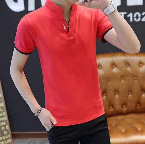 

men's polos 2021 summer men shirts short sleeved t-shirt solid shirt casual t, White;black