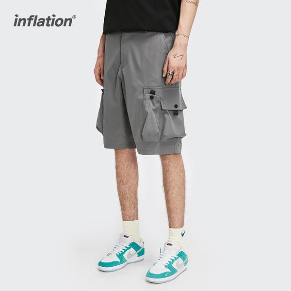 

men's shorts inflation harajuku cargo men japanese streetwear summer fashion khaki for plus size casual 3573ts21, White;black