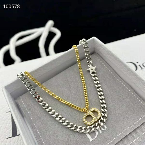 

designer jewelry family's new fashion letter double necklaces, Silver