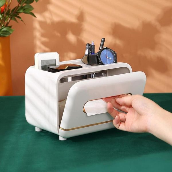 

tissue boxes & napkins durable box elegant rounded edge case multi-grids napkin