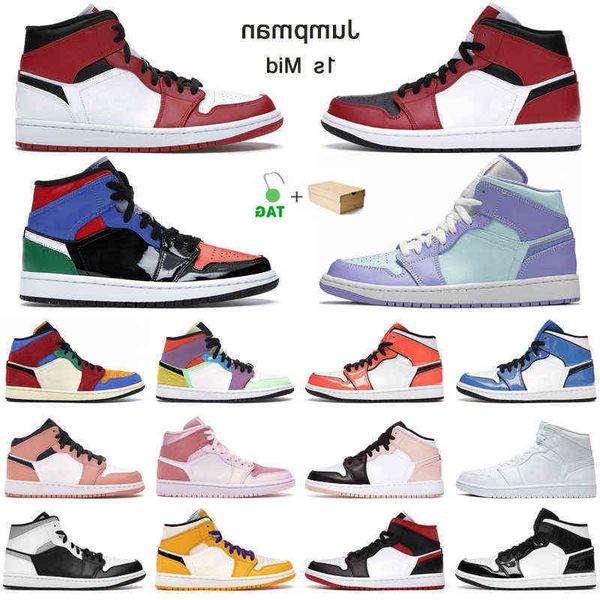 

jumpman 1s mid basketball shoes 1 mens white shadow smoke grey ice cream university blue purple pulse womens sneakers