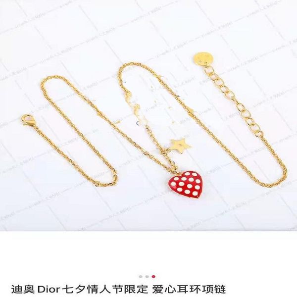 

special offer designer jewelry tanabata gift new love brass letter heart strawberry necklace clavicle chain female 3x1a, Silver