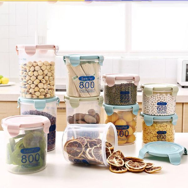 

storage bottles & jars 2021 clear plastic sealed jar er crisper kitchen grain container food
