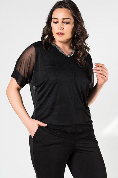 

plus size black v neck silvery tank blouse women's blouses & shirts, White