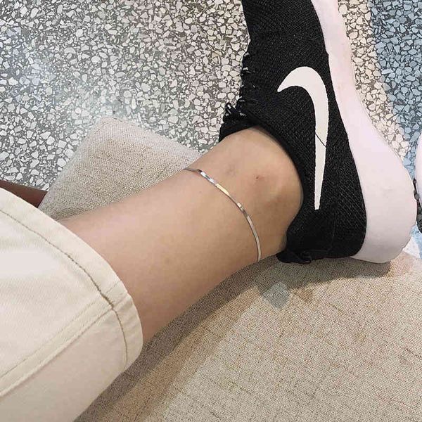 

anklets s925 sterling silver snake bone anklet women's day korea simple mori student accessories girl friend 4056, Red;blue