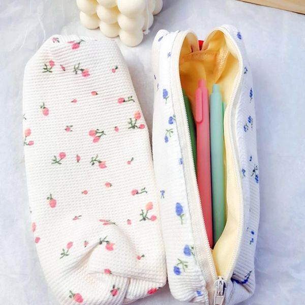 

pencil cases 1 pcs cute kawaii floral flower cloth zipper bag ovely fabric bags school office supplies