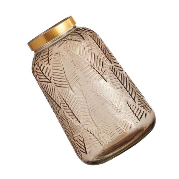 

1pc glass craft vase deskplant container delicate leaf pattern frames