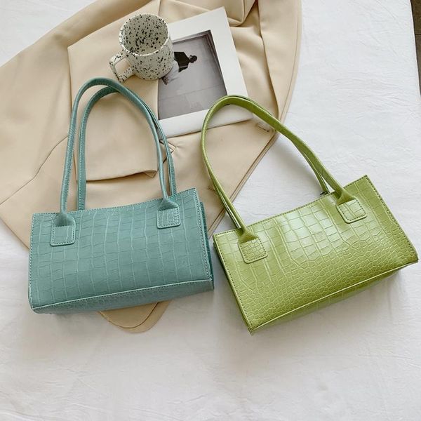 

evening bags women messenger handbags retro alligator pattern shoulder pu leather casual solid underarm for female