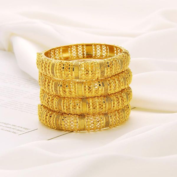 Bangle Bangrui Vintage 60mm Ouro Cor de Ouro Pulseira Elegante Jóias Para Dubai África Árabe Mulheres Partido Presente