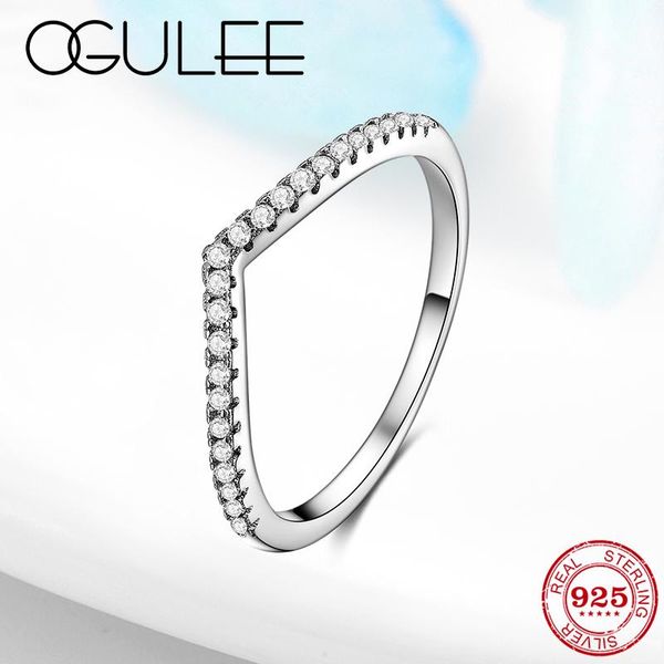 

cluster rings 2021 925 sterling silver glittering heart clear cz female stackable ring women wedding engagement jewelry gifts, Golden;silver