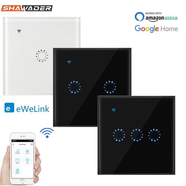 

smart home control wifi light switches electrical wall touch screen panel wireless remote voice 1/2/3 gang work for alexa google