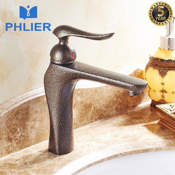

bathroom sink faucets phlier waterfall faucet brown bronze brass basin faucet. mixer tap cold deck mounted taps