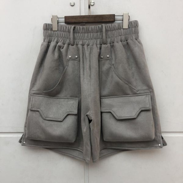 

men's shorts men women quality loose heavy fabric suede breasted mesh, White;black