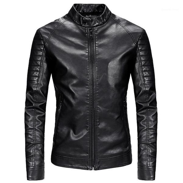 

men's fur & faux 2021 casual hip hop mens leather jackets autumn winter thick coats men biker motorcycle jacket warm male outerwear, Black