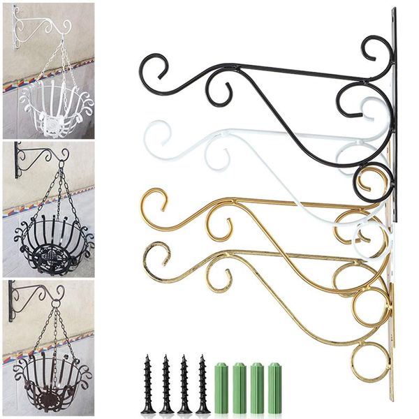 

hanging plant brackets 10 inch iron wall mount hooks for bird feeders lanterns planters wind chime & rails