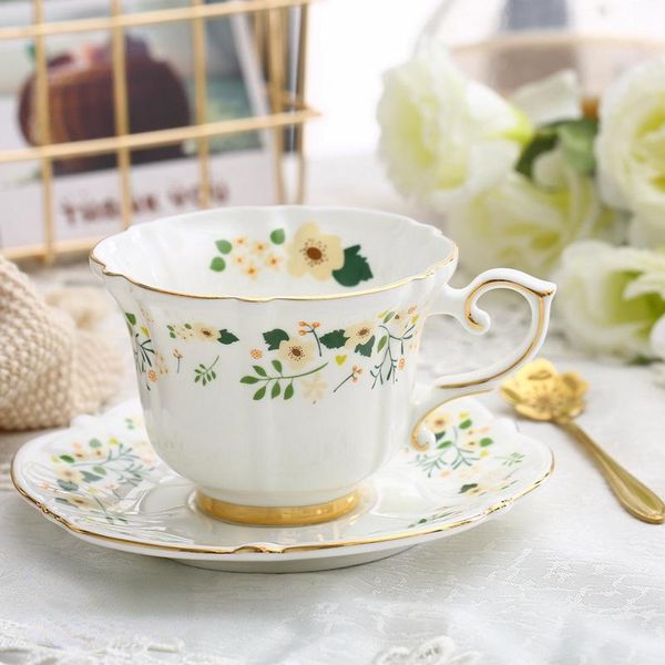 

cups & saucers luxurious water small cup ceramic exquisite tea afternoon nordic style handmade bone china xicara cafe home items 6001