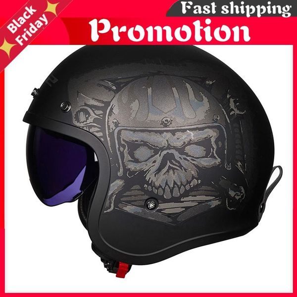 

100% original of599 open face motorcycle helmet with double lens vintage retro casco moto capacete sctooter casque helmets