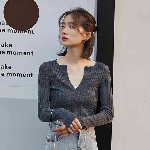 

sweater pit autumn winter bottoming female long sleeve stretch thin sweater half open collar shirt korean pullover, White;black