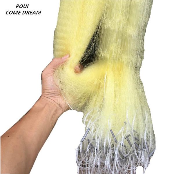 

soft yellow line h1.2m*l35m-70m 3 layer 12mm-20mm mesh sticky sink net gill fishing rede de pesca network accessories