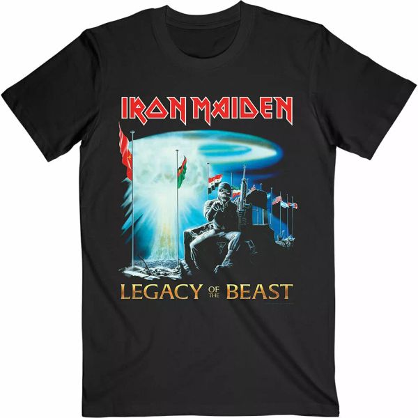 

official iron maiden t shirt two minutes to midnight legacy beast black classic, White;black