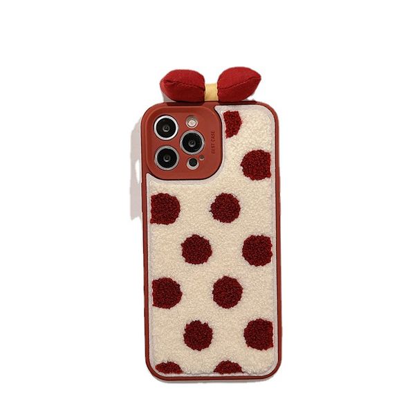 

iphone 13 12 cases embroidered wave dot 11promax case xr bow xs girl 8plus cover