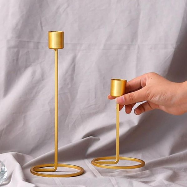 

candle holders candlestick gold single-headed wrought iron creative romantic table wedding metal ornaments candelabra