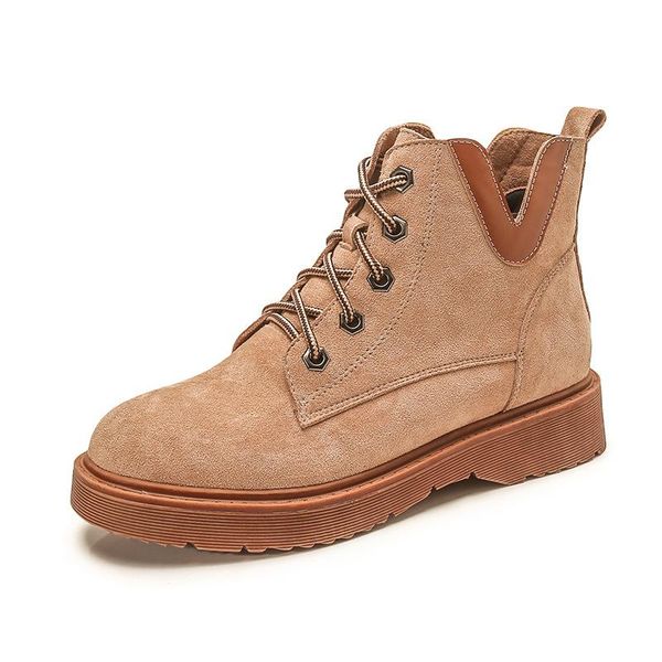 

boots winter ladies women shoes fashion lace ankle plus size 35-43, Black