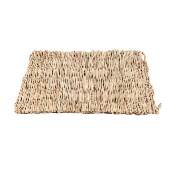 

kennels & pens 2pcs pet straw woven mats hamster sleeping cushion nest (beige)