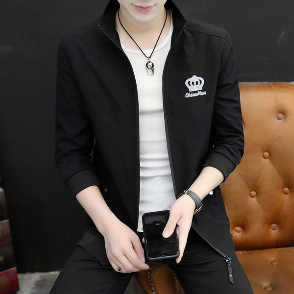 

d 1198 black han edition in spring and autumn winter fashion handsome new men coat jacket to add thick flannel leisure men's, Blue