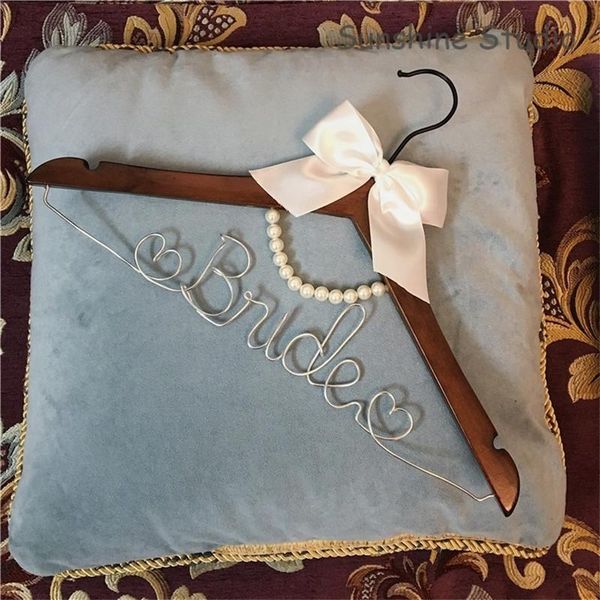 

hangers & racks wedding hanger with pearl bridal dress bride groom wire gift