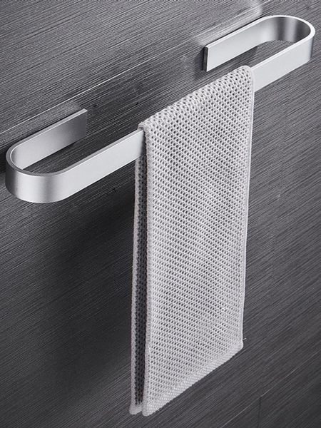 

shower curtains 45cm multifunctional solid space aluminum towel bar single rack bathroom matte wall mounted holder for home