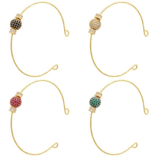 

charm bracelets the bracelet micro-inlaid colored diamonds, copper beads, round positioning flat beaded, Golden;silver