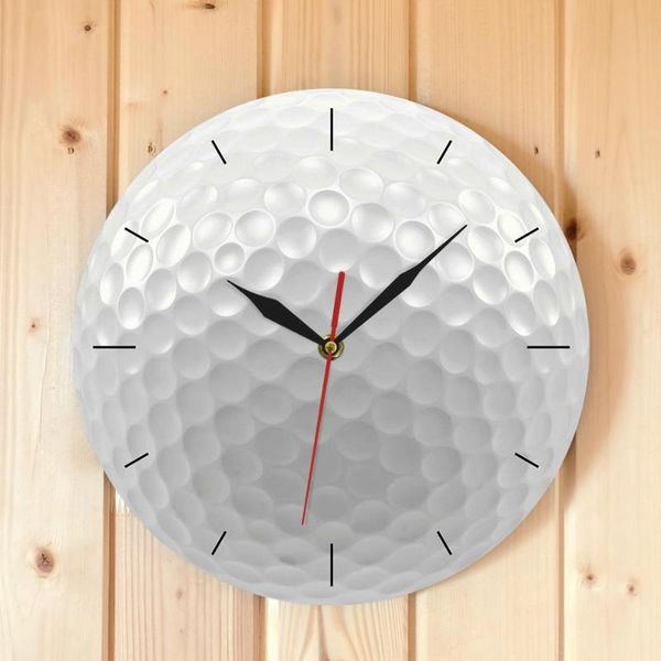 

wall clocks golf ball round clock modern design fashion gentleman sports decoration club art gift